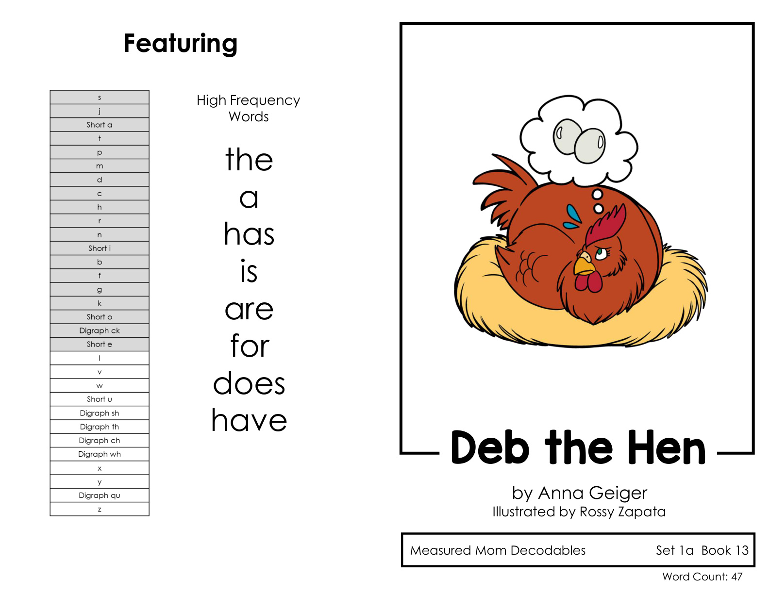 Decodable Book 13 - Deb the Hen